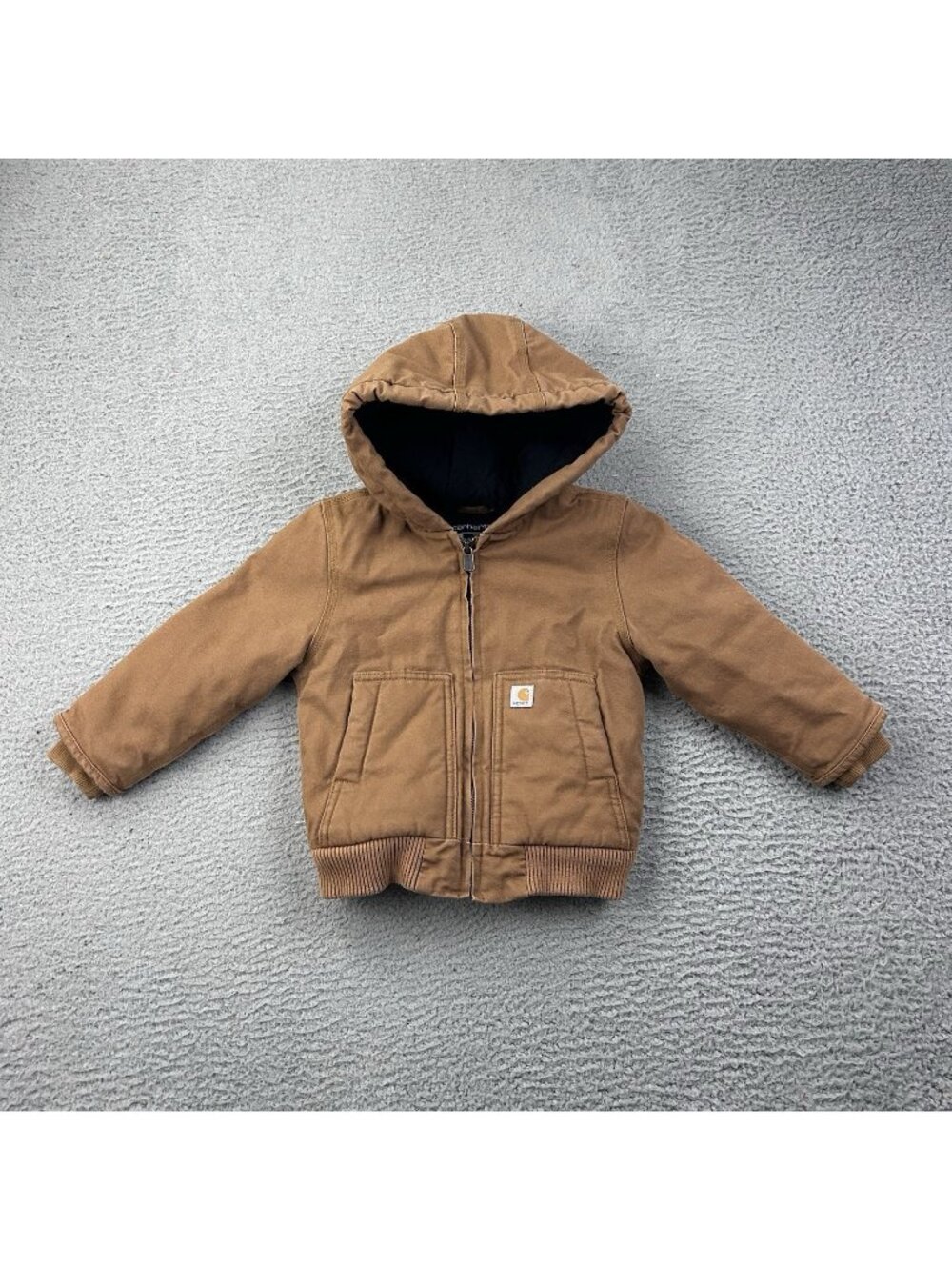 Carhartt Kids Hooded Active Jacket Brown Canvas Style# OJ8552-B  Size 3T